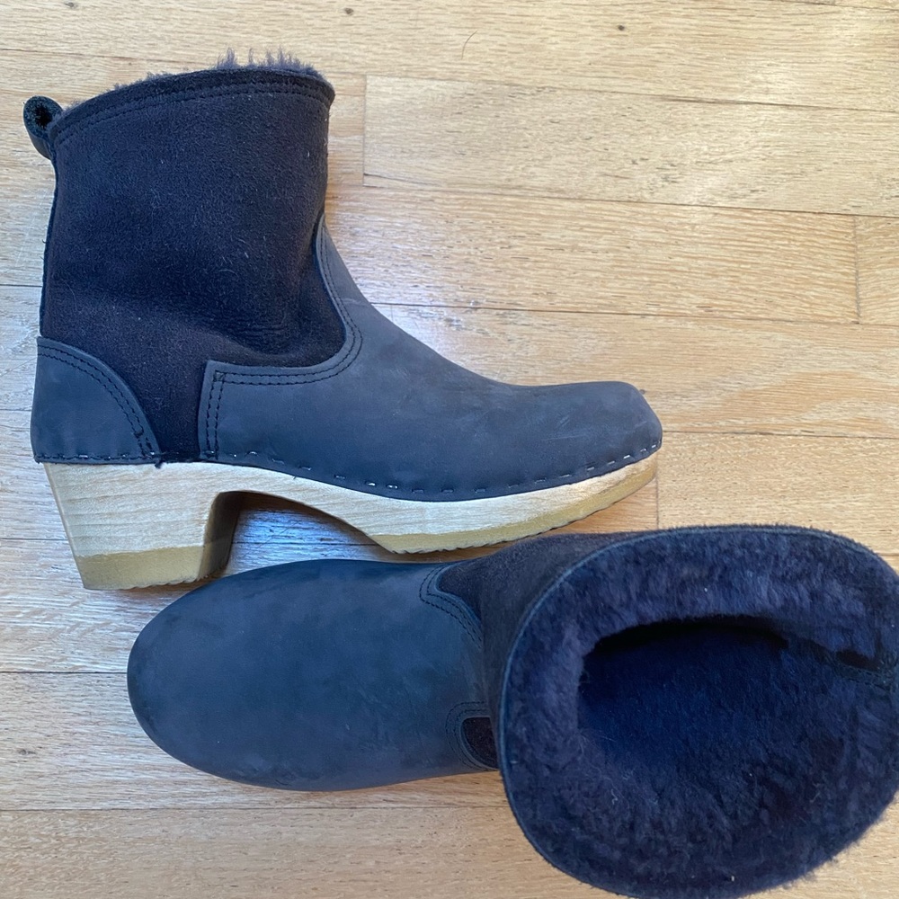 No. 6 Pull On Shearling Mid Heel Boots